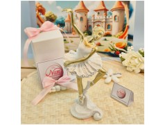 Bomboniera Comunione Ballerina in Posa Arabesque Resina e Oro