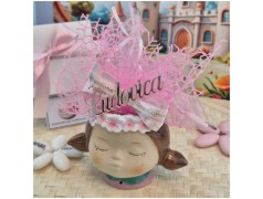 Bomboniera Comunione Bimba Vasetto Porta Pianta con Nome Personalizzato dall alto