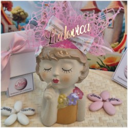 Bomboniera Comunione Bimba Vasetto Grande Porta Pianta con Nome Personalizzato