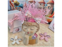 Bomboniera Comunione Bimba Vasetto Grande Porta Pianta con Nome Personalizzato