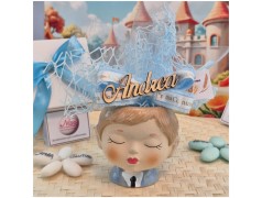 Bomboniera Comunione Bimbo Vasetto Porta Pianta con Nome Personalizzato