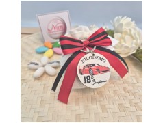 Bomboniera 18 Anni Portachiavi Auto Sportiva Rossa Personalizzato con Nome