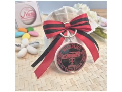 Bomboniera 18 Anni Portachiavi Plexiglas Auto Sportiva Rossa Personalizzato con Nome