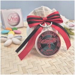 Bomboniera 18 Anni Portachiavi Plexiglas Auto Sportiva Rossa Personalizzato con Nome