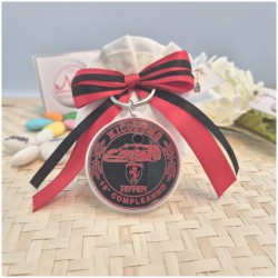 Bomboniera 18 Anni Portachiavi Plexiglas Auto Sportiva Rossa Personalizzato con Nome