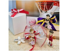 Bomboniera Comunione Basket Cestisti Assortiti con Iniziale e Colori Squadra
