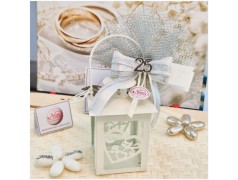 Bomboniera Nozze d'Argento Lanterna con Cuore e Numero 25 Argentato