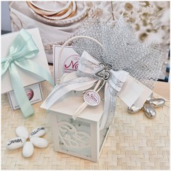 Bomboniera Nozze d'Argento Lanterna con Cuore e Numero 25 Argentato