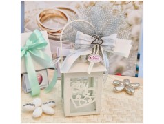 Bomboniera Nozze d'Argento Lanterna con Cuore e Numero 25 Argentato