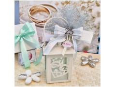 Bomboniera Nozze d'Argento Lanterna con Cuore e Numero 25 Argentato