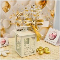 Bomboniera Nozze d'Oro Lanterna 50 Anni con Dettagli Dorati
