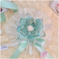 Bomboniera Matrimonio Debora Carlucci Fiore Piccolo in Cristallo e Porcellana Tiffani con punto luce