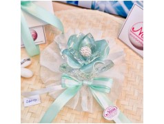 Bomboniera Matrimonio Debora Carlucci Fiore Piccolo in Cristallo e Porcellana Tiffani con punto luce