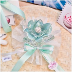 Bomboniera Matrimonio Debora Carlucci Fiore Piccolo in Cristallo e Porcellana Tiffani con punto luce