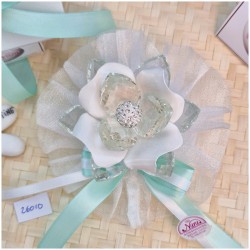 Bomboniera Matrimonio Debora Carlucci Fiore Piccolo in Cristallo e Porcellana Bianca con punto luce