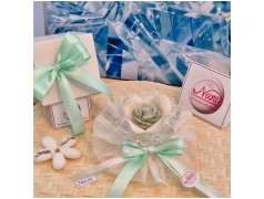 Bomboniera Matrimonio Debora Carlucci Fiore Piccolo in Cristallo e Porcellana Bianca con Fiore Candelina