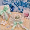 Bomboniera Matrimonio Debora Carlucci Fiore Piccolo in Cristallo e Porcellana Bianca con Fiore Candelina
