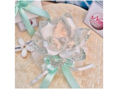 Bomboniera Matrimonio Debora Carlucci Fiore Medio in Cristallo e Porcellana Bianca con punto luce