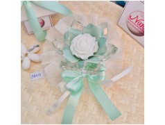 Bomboniera Matrimonio Debora Carlucci Fiore Medio in Cristallo e Porcellana Tiffany con Fiore Candelina