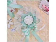 Bomboniera Matrimonio Debora Carlucci Fiore Medio in Cristallo e Porcellana Tiffany con Fiore Candelina