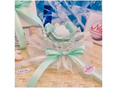 Bomboniera Matrimonio Debora Carlucci Fiore Piccolo in Cristallo e Porcellana Tiffany con Fiore Candelina