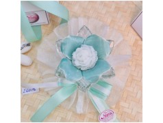 Bomboniera Matrimonio Debora Carlucci Fiore Piccolo in Cristallo e Porcellana Tiffany con Fiore Candelina