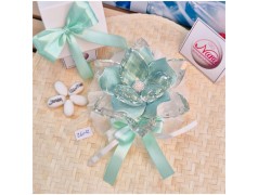 Bomboniera Matrimonio Debora Carlucci Fiore Grande in Cristallo e Porcellana Tiffany con punto luce