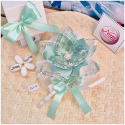 Bomboniera Matrimonio Debora Carlucci Fiore Grande in Cristallo e Porcellana Tiffany con punto luce