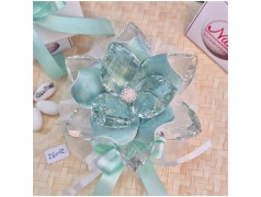 Bomboniera Matrimonio Debora Carlucci Fiore Grande in Cristallo e Porcellana Tiffany con punto luce