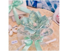 Bomboniera Matrimonio Debora Carlucci Fiore Grande in Cristallo e Porcellana Tiffany con punto luce