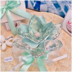 Bomboniera Matrimonio Debora Carlucci Fiore Grande in Cristallo e Porcellana Tiffany con punto luce