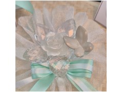 Bomboniera Debora Carlucci Fiore in Cristallo e Porcellana con Farfalla