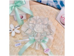 Bomboniera Debora Carlucci Fiore medio in Cristallo e Porcellana con Farfalle