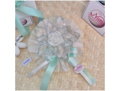 Bomboniera Debora Carlucci Fiore medio in Cristallo e Porcellana con Farfalle