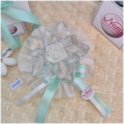 Bomboniera Debora Carlucci Fiore medio in Cristallo e Porcellana con Farfalle