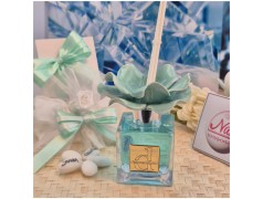 Bomboniera Matrimonio Debora Carlucci Profumatore Fiore in Ceramica Tiffany con Essenza