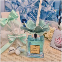 Bomboniera Matrimonio Debora Carlucci Profumatore Fiore in Ceramica Tiffany con Essenza