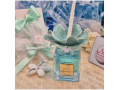 Bomboniera Matrimonio Debora Carlucci Profumatore Fiore in Ceramica Tiffany con Essenza