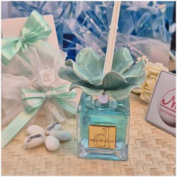 Bomboniera Matrimonio Debora Carlucci Profumatore Fiore in Ceramica Tiffany con Essenza