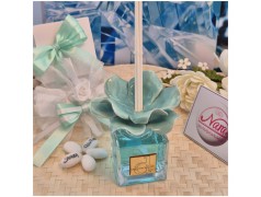 Bomboniera Matrimonio Debora Carlucci Profumatore Fiore in Ceramica Tiffany con Essenza