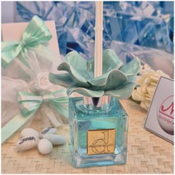 Bomboniera Matrimonio Debora Carlucci Profumatore Fiore in Ceramica Tiffany con Essenza