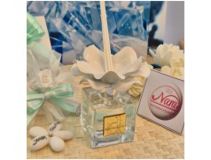 Bomboniera Matrimonio Debora Carlucci Profumatore Fiore in Ceramica Bianco con Essenza