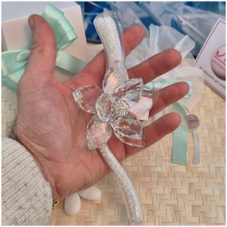 Bomboniera Diciottesimo Debora Carlucci Fiore in Cristallo su Stelo Glitterato