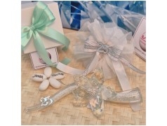 Bomboniera Nozze argento Debora Carlucci Fiore in Cristallo su Stelo Glitterato