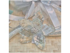 Bomboniera Nozze argento Debora Carlucci Fiore in Cristallo su Stelo Glitterato