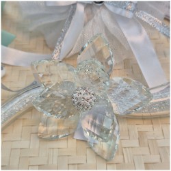 Bomboniera Nozze argento Debora Carlucci Fiore in Cristallo su Stelo Glitterato