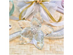 Bomboniera Nozze oro Debora Carlucci Fiore in Cristallo su Stelo Glitterato