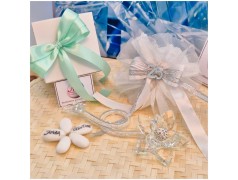 Bomboniera nozze argento Debora Carlucci Fiore in Cristallo su Stelo Curvo Polvere di Stelle