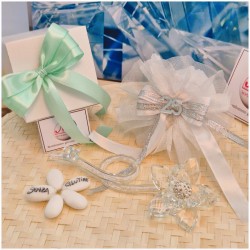 Bomboniera nozze argento Debora Carlucci Fiore in Cristallo su Stelo Curvo Polvere di Stelle