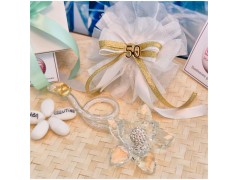 Bomboniera nozze oro Debora Carlucci Fiore in Cristallo su Stelo Curvo Polvere di Stelle